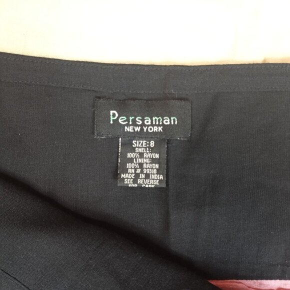 Persaman Womens A Line Skirt Size 8 Black Pink Embroidered Lined Boho Chic - Picture 4 of 6